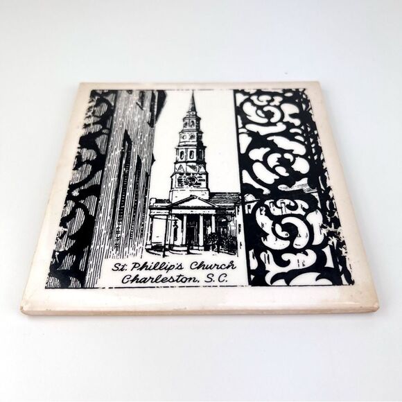 Vintage Ceramic Hanging  Tile Soriano Saint Philip's Church Charleston SC - Picture 2 of 9